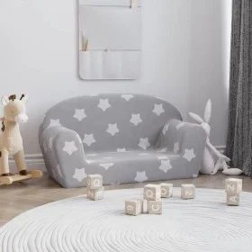 Light gray soft plush 2-seater children's sofa with stars by , Baby and Toddler Furniture - Ref: Foro24-356986, Price: 47,61 ...
