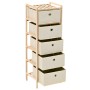 Storage shelf with 5 beige cedar wood fabric baskets by vidaXL, Lockers and storage cabinets - Ref: Foro24-246434, Price: 38,...