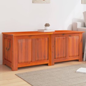 Baúl de almacenamiento con tapa madera maciza de acacia marrón de , Baúles de almacenamiento - Ref: Foro24-364917, Precio: 14...
