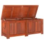 Baúl de almacenamiento con tapa madera maciza de acacia marrón