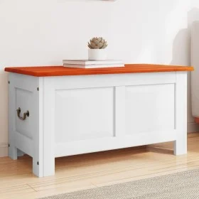 Storage chest with brown and white acacia wood lid by , Storage trunks - Ref: Foro24-364920, Price: 166,99 €, Discount: %