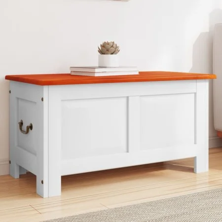 Storage chest with brown and white acacia wood lid by , Storage trunks - Ref: Foro24-364920, Price: 166,99 €, Discount: %