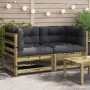 Garten-Ecksofa und Kissen 2 Stück imprägniertes Kiefernholz von , Modulare Sofas für den Außenbereich - Ref: Foro24-838076, P...
