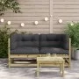Garden corner sofa and cushions 2 pcs impregnated pine wood by , Modular outdoor sofas - Ref: Foro24-838076, Price: 164,29 €,...