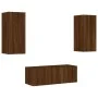 TV-Wandmöbel mit LED, 4-teilig, Eichenbraun, Holzwerkstoff von , TV-Möbel - Ref: Foro24-3216810, Preis: 157,28 €, Rabatt: %