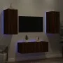 TV-Wandmöbel mit LED, 4-teilig, Eichenbraun, Holzwerkstoff von , TV-Möbel - Ref: Foro24-3216810, Preis: 157,28 €, Rabatt: %