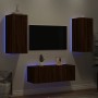 TV-Wandmöbel mit LED, 4-teilig, Eichenbraun, Holzwerkstoff von , TV-Möbel - Ref: Foro24-3216810, Preis: 165,31 €, Rabatt: %