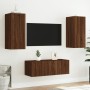 TV-Wandmöbel mit LED, 4-teilig, Eichenbraun, Holzwerkstoff von , TV-Möbel - Ref: Foro24-3216810, Preis: 165,31 €, Rabatt: %