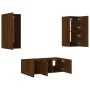 TV-Wandmöbel mit LED, 4-teilig, Eichenbraun, Holzwerkstoff von , TV-Möbel - Ref: Foro24-3216810, Preis: 157,28 €, Rabatt: %