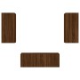 Muebles TV pared con LED 4 pzas madera ingeniería marrón roble de , Muebles TV - Ref: Foro24-3216810, Precio: 165,31 €, Descu...
