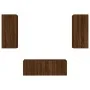 TV-Wandmöbel mit LED, 4-teilig, Eichenbraun, Holzwerkstoff von , TV-Möbel - Ref: Foro24-3216810, Preis: 157,28 €, Rabatt: %