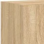 TV wall furniture with LED 4 pieces engineered wood Sonoma oak by , TV Furniture - Ref: Foro24-3216806, Price: 152,42 €, Disc...