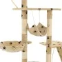 Cat scratching post with sisal post 230-250 cm beige prints by vidaXL, Cat furniture - Ref: Foro24-170620, Price: 165,61 €, D...