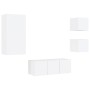 Muebles de TV de pared con LED 5 pzas madera ingeniería blanco de , Muebles TV - Ref: Foro24-3216825, Precio: 187,84 €, Descu...