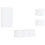 Wall TV cabinets with LED 5 pieces white engineered wood by , TV Furniture - Ref: Foro24-3216825, Price: 185,61 €, Discount: %
