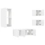 Wand-TV-Schränke mit LED, 5 Stück, weißes Holzwerkstoff von , TV-Möbel - Ref: Foro24-3216825, Preis: 185,61 €, Rabatt: %