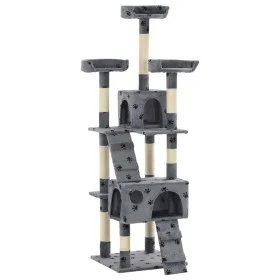 Cat scratching post sisal scratching post 170 cm gray footprints by vidaXL, Cat furniture - Ref: Foro24-170613, Price: 128,38...