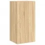 TV wall furniture with LED 5 pieces engineered wood Sonoma oak by , TV Furniture - Ref: Foro24-3216827, Price: 176,87 €, Disc...