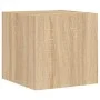 TV wall furniture with LED 5 pieces engineered wood Sonoma oak by , TV Furniture - Ref: Foro24-3216827, Price: 176,87 €, Disc...