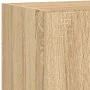 TV wall furniture with LED 5 pieces engineered wood Sonoma oak by , TV Furniture - Ref: Foro24-3216827, Price: 176,87 €, Disc...