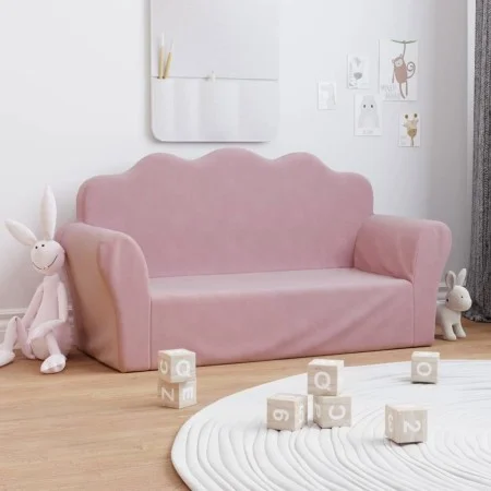 Sofá para niños de 2 plazas felpa suave rosa de , Mobiliario para bebés y niños pequeños - Ref: Foro24-357051, Precio: 55,32 ...