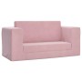 Rosafarbenes 2-Sitzer-Kinderschlafsofa aus weichem Plüsch von , Baby- und Kleinkindmöbel - Ref: Foro24-357039, Preis: 73,28 €...