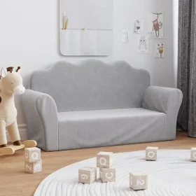 2-seater children's sofa light gray soft plush by , Baby and Toddler Furniture - Ref: Foro24-357047, Price: 53,78 €, Discount: %