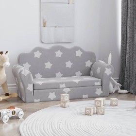 Light gray soft plush 2-seater children's sofa with stars by , Baby and Toddler Furniture - Ref: Foro24-357058, Price: 66,67 ...