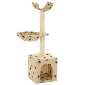 Rascador para gatos poste de sisal 105 cm huellas beige de vidaXL, Mobiliario para gatos - Ref: Foro24-170626, Precio: 31,04 ...