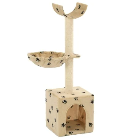Sisal post cat scratching post 105 cm beige prints by vidaXL, Cat furniture - Ref: Foro24-170626, Price: 31,54 €, Discount: %