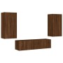 TV-Wandmöbel mit LED, 4-teilig, Eichenbraun, Holzwerkstoff von , TV-Möbel - Ref: Foro24-3216852, Preis: 195,34 €, Rabatt: %