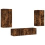 TV-Wandmöbel mit LED, 4-teilig, Holzwerkstoff, geräucherte Eiche von , TV-Möbel - Ref: Foro24-3216850, Preis: 194,70 €, Rabat...