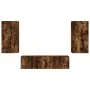 TV wall furniture with LED 4 pieces engineered wood smoked oak by , TV Furniture - Ref: Foro24-3216850, Price: 192,22 €, Disc...