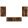 TV-Wandmöbel mit LED, 4-teilig, Holzwerkstoff, geräucherte Eiche von , TV-Möbel - Ref: Foro24-3216850, Preis: 194,70 €, Rabat...