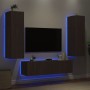 TV-Wandmöbel mit LED, 6-teilig, Eichenbraun, Holzwerkstoff von , TV-Möbel - Ref: Foro24-3216838, Preis: 229,39 €, Rabatt: %