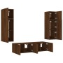 TV-Wandmöbel mit LED, 6-teilig, Eichenbraun, Holzwerkstoff von , TV-Möbel - Ref: Foro24-3216838, Preis: 229,39 €, Rabatt: %