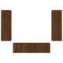 TV wall furniture with LED 6 pieces oak brown engineered wood by , TV Furniture - Ref: Foro24-3216838, Price: 227,17 €, Disco...