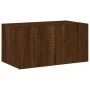 TV wall furniture with LED 6 pieces oak brown engineered wood by , TV Furniture - Ref: Foro24-3216838, Price: 227,17 €, Disco...