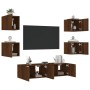 TV-Wandmöbel mit LED, 6-teilig, Eichenbraun, Holzwerkstoff von , TV-Möbel - Ref: Foro24-3216859, Preis: 188,34 €, Rabatt: %