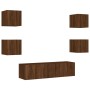 TV-Wandmöbel mit LED, 6-teilig, Eichenbraun, Holzwerkstoff von , TV-Möbel - Ref: Foro24-3216859, Preis: 188,34 €, Rabatt: %