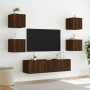 TV-Wandmöbel mit LED, 6-teilig, Eichenbraun, Holzwerkstoff von , TV-Möbel - Ref: Foro24-3216859, Preis: 188,34 €, Rabatt: %