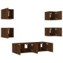 TV-Wandmöbel mit LED, 6-teilig, Eichenbraun, Holzwerkstoff von , TV-Möbel - Ref: Foro24-3216859, Preis: 188,34 €, Rabatt: %