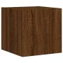 TV wall furniture with LED 6 pieces oak brown engineered wood by , TV Furniture - Ref: Foro24-3216859, Price: 185,95 €, Disco...