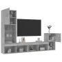 TV-Wandmöbel mit LED, 4-teilig, Betongrau, Holzwerkstoff von , TV-Möbel - Ref: Foro24-3216664, Preis: 157,43 €, Rabatt: %