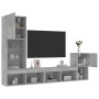 TV-Wandmöbel mit LED, 4-teilig, Betongrau, Holzwerkstoff von , TV-Möbel - Ref: Foro24-3216664, Preis: 159,37 €, Rabatt: %