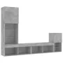 TV-Wandmöbel mit LED, 4-teilig, Betongrau, Holzwerkstoff von , TV-Möbel - Ref: Foro24-3216664, Preis: 157,43 €, Rabatt: %