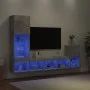 TV-Wandmöbel mit LED, 4-teilig, Betongrau, Holzwerkstoff von , TV-Möbel - Ref: Foro24-3216664, Preis: 157,43 €, Rabatt: %