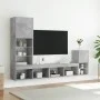 TV-Wandmöbel mit LED, 4-teilig, Betongrau, Holzwerkstoff von , TV-Möbel - Ref: Foro24-3216664, Preis: 157,43 €, Rabatt: %