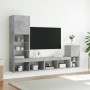 TV-Wandmöbel mit LED, 4-teilig, Betongrau, Holzwerkstoff von , TV-Möbel - Ref: Foro24-3216664, Preis: 159,37 €, Rabatt: %