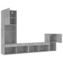 TV-Wandmöbel mit LED, 4-teilig, Betongrau, Holzwerkstoff von , TV-Möbel - Ref: Foro24-3216664, Preis: 157,43 €, Rabatt: %